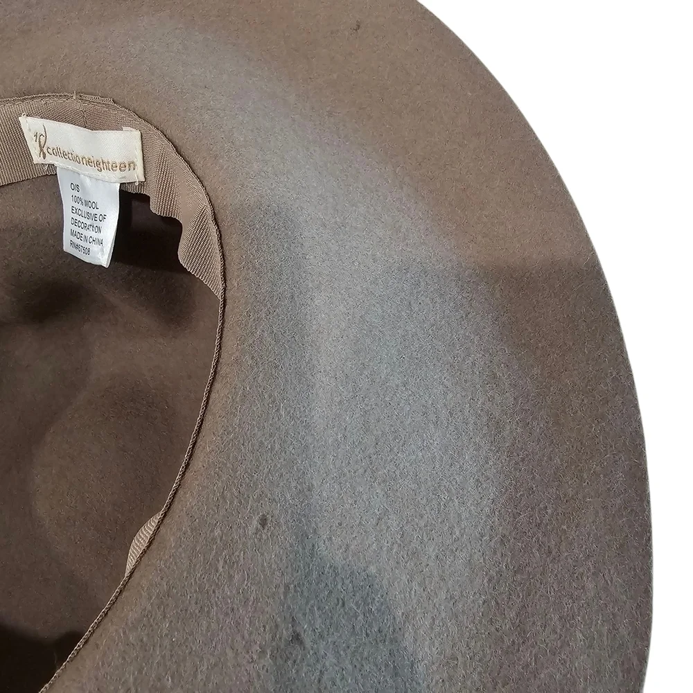 Elegant Tan Women's 100% Wool Floppy Hat
